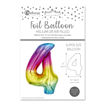 Picture of FOIL BALLOON NUMBER 4 MULTI COLOUR 25 INCH